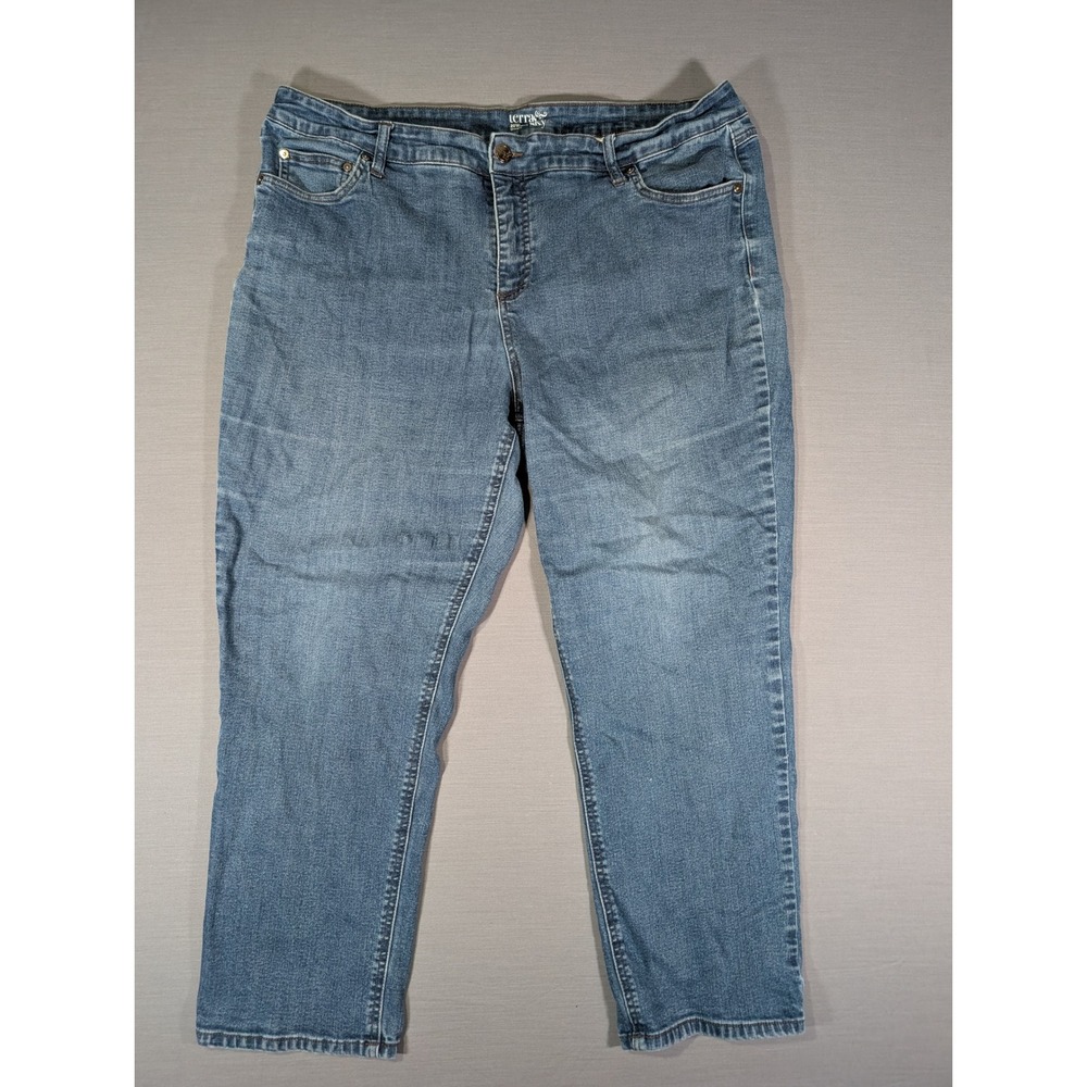 Terra & Sky Womens 20W Petite Straight Leg Jeans Dark Wash Blue TS39873RDP-DKW